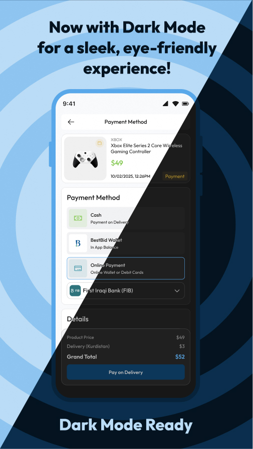 BestBid in dark mode