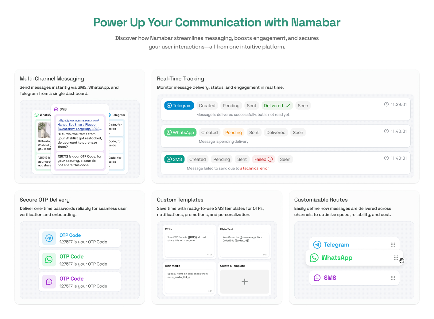 Namabar Power Up feature section