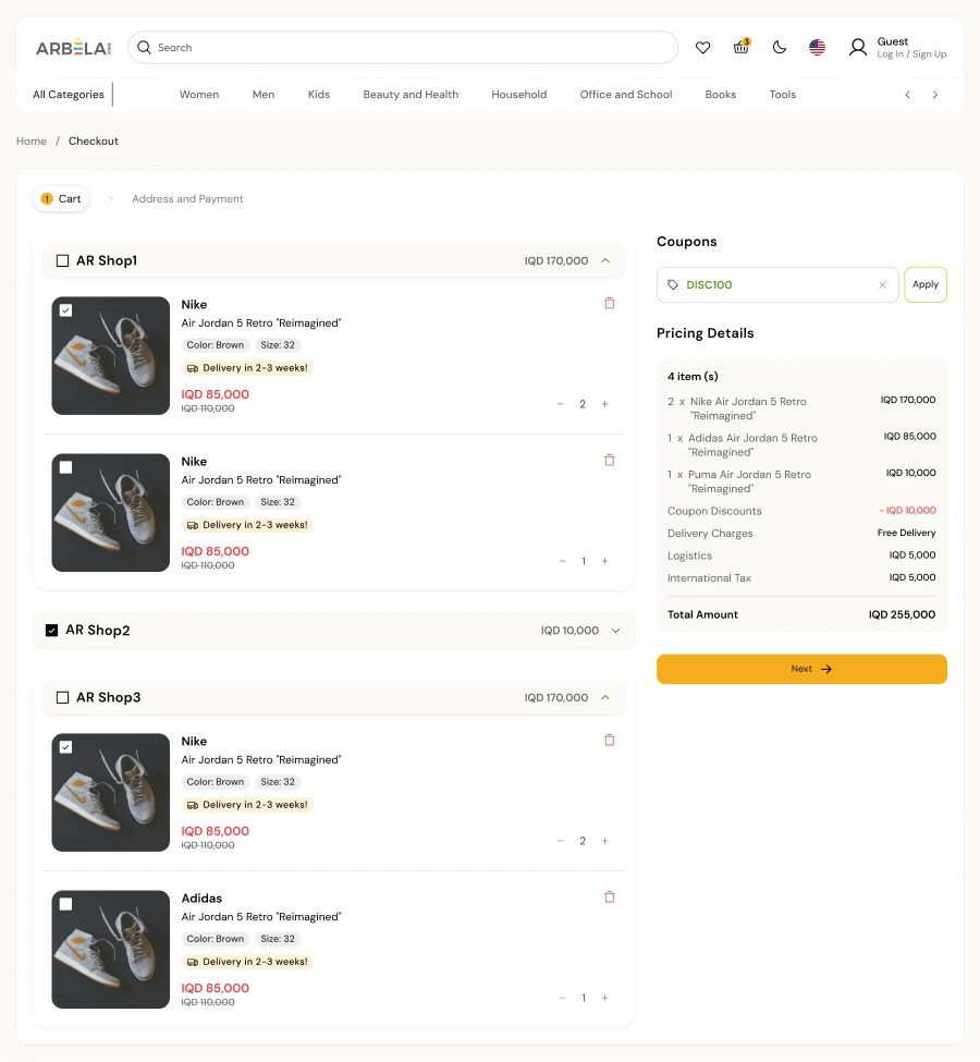 Redesigned cart and checkout summary